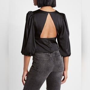 EXPRESS WOMENS BACKLESS Polka-dot TOP Size Small